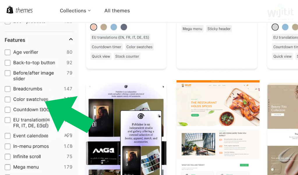 Add Color Swatches in the Shopify Theme